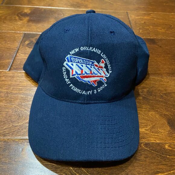 NFL 2002 Super Bowl XXXVI 36 New Orleans Navy Strapback Hat Cap Men's One Size - Picture 3 of 6